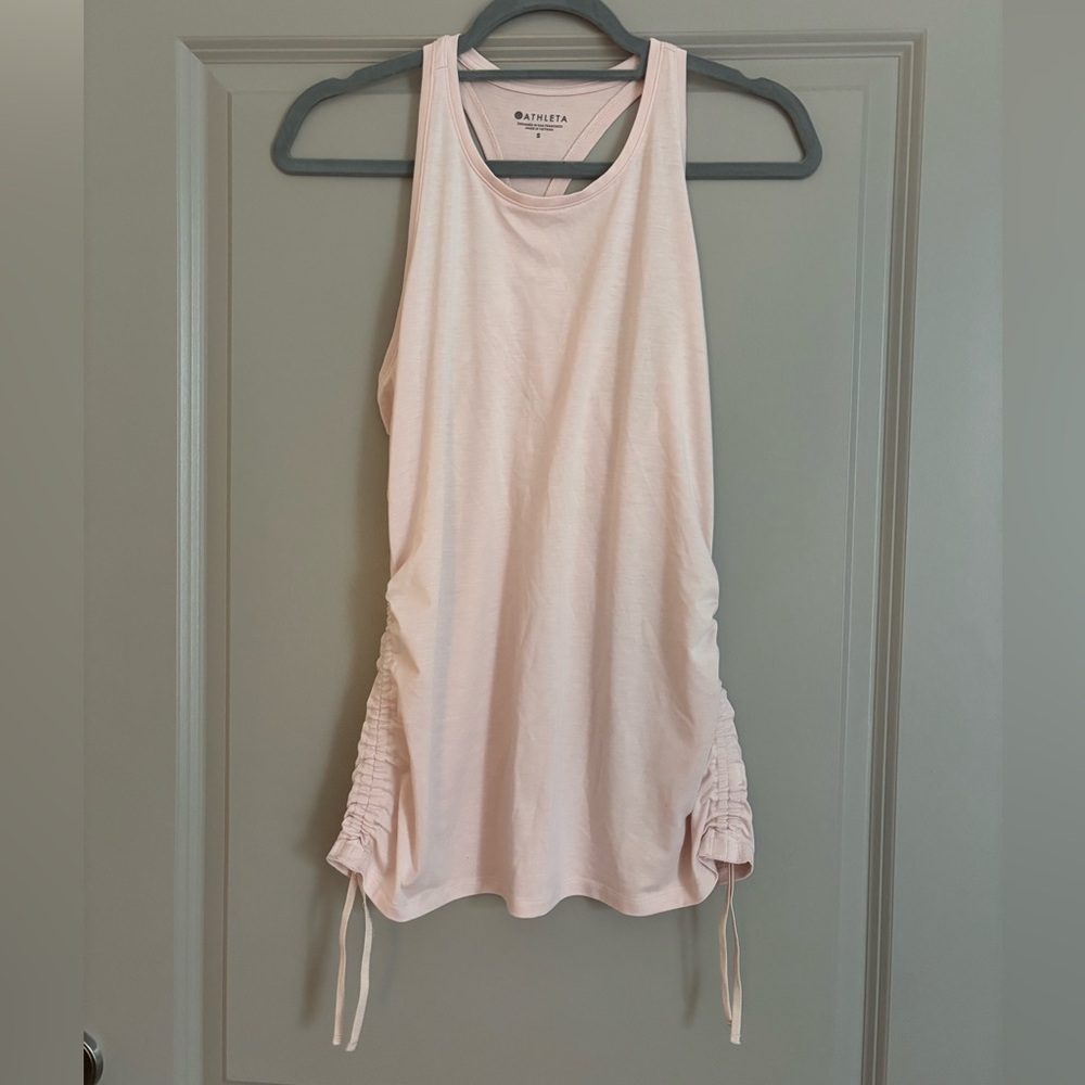 Athleta Light Pink Ruched Tank Top